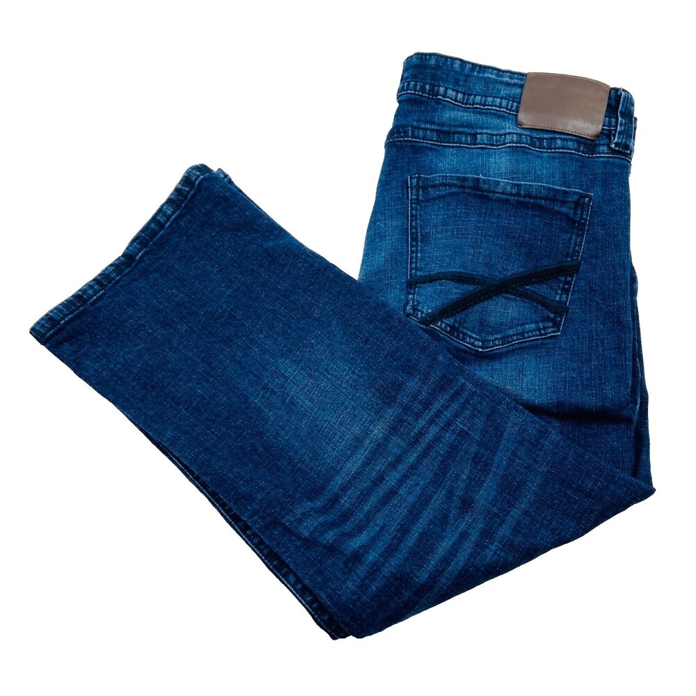 TK AXEL Mens 38x32 Denim Medium Blue Wash Slim Fit Boot Cut Soft Jeans/Pants
